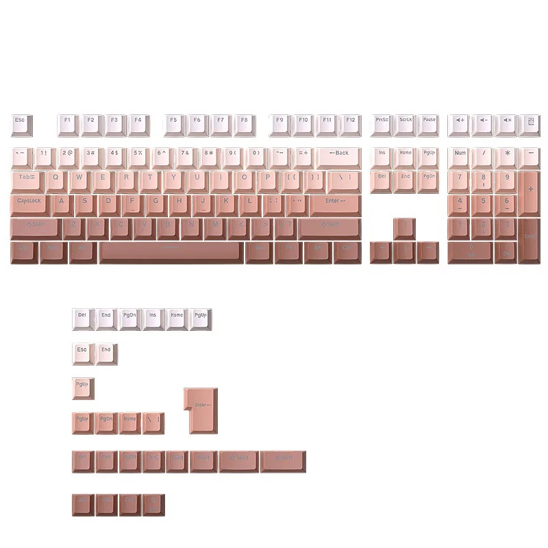 Keycap spot cross-border rouge gradual change engraved luminous 134 key mechanical keycap PBT two-color injection molding
Keycap spot cross-border rouge gradual change engraved luminous 134 key mechanical keycap PBT two-color injection molding