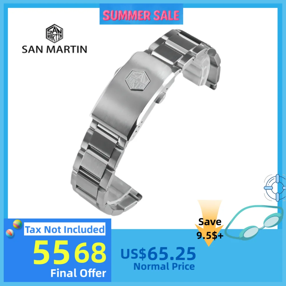 San Martin 316L Stainless Steel Straps Luxury Watchband 20mm 22mm Waterproof Watch Bracelet Universal Straight End Links BD0007
San Martin 316L Stainless Steel Straps Luxury Watchband 20mm 22mm Waterproof Watch Bracelet Universal Straight End Links BD0007