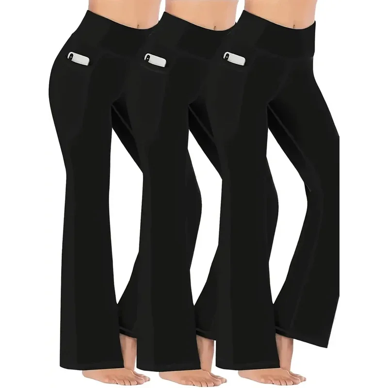 3-Pack Women Yoga Legging Flare Leg,With Phone Pockets,High Waist Solid Color Bell Bottom Sports Yoga Pants,Black Basic Flared
3-Pack Women Yoga Legging Flare Leg,With Phone Pockets,High Waist Solid Color Bell Bottom Sports Yoga Pants,Black Basic Flared