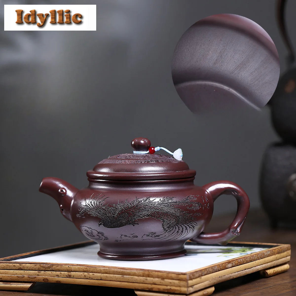 500ml Antique Yixing Purple Clay Teapots Handmade Dragon Phoenix Pot Raw Ore Antique Brass Mud Kettle Chinese Zisha Tea Set Tea
500ml Antique Yixing Purple Clay Teapots Handmade Dragon Phoenix Pot Raw Ore Antique Brass Mud Kettle Chinese Zisha Tea Set Tea