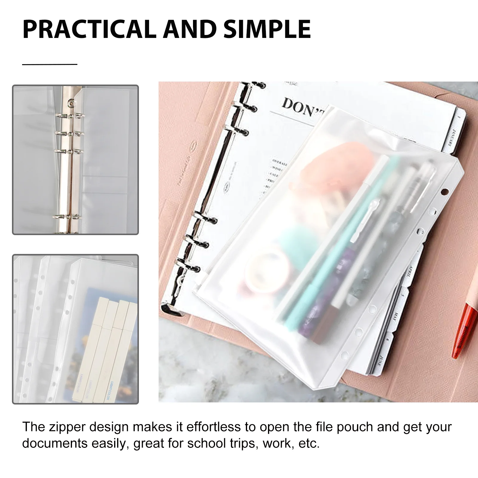 15 Pcs Storage Bag Loose Leaf Binder Bags Folders Bill Zip File Zipped Extra Thick White Reusable
15 Pcs Storage Bag Loose Leaf Binder Bags Folders Bill Zip File Zipped Extra Thick White Reusable