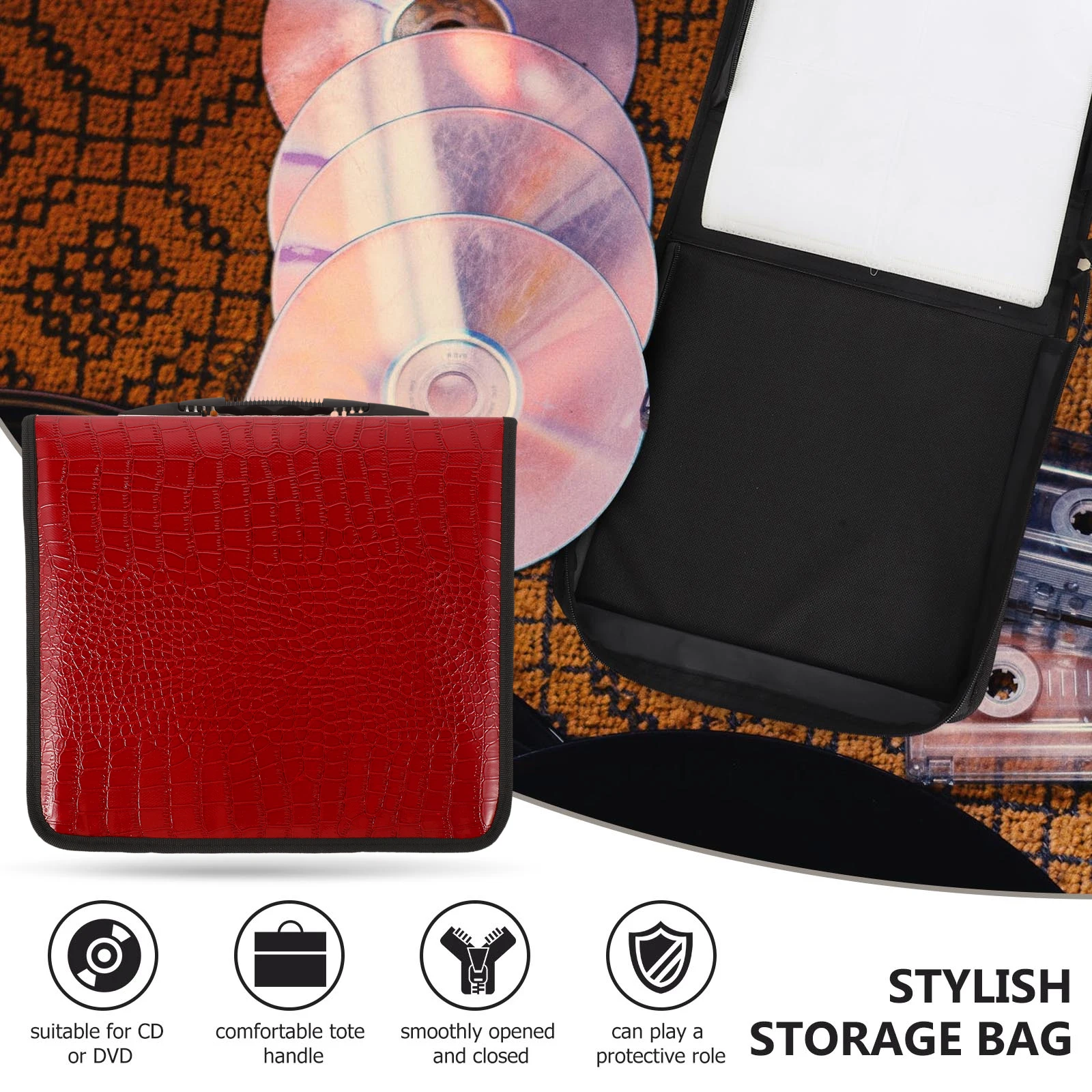 200 Pieces Cd Bag Large Capacity PU Material Dvd Storage Organizer Fashion Storage Pouch for Home Car Dvd Bag
200 Pieces Cd Bag Large Capacity PU Material Dvd Storage Organizer Fashion Storage Pouch for Home Car Dvd Bag