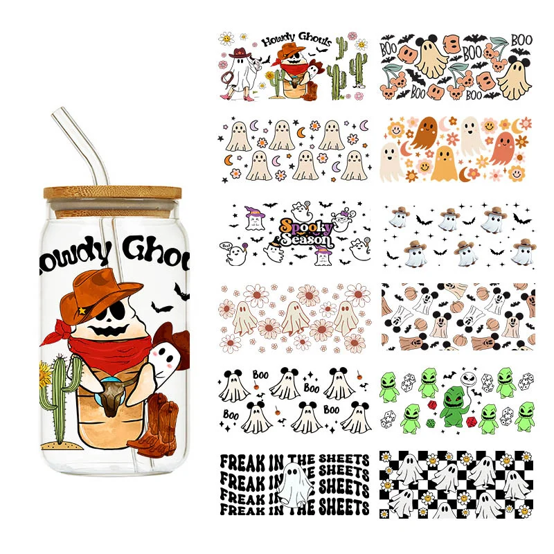 Halloween Cute Ghosts Spook 1PCS Pegatinas Transferibles Cristal Decals Libbey 16OZ Glass Cup Wrap UV Transfer Stickers
Halloween Cute Ghosts Spook 1PCS Pegatinas Transferibles Cristal Decals Libbey 16OZ Glass Cup Wrap UV Transfer Stickers