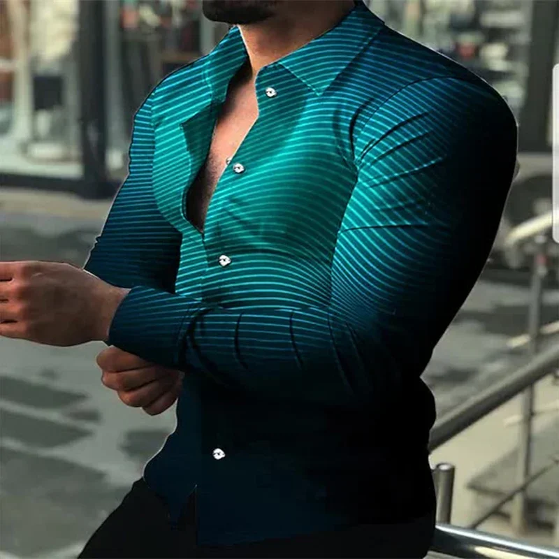 New Luxury Men's Shirts, Casual Shirts, Striped 3D Printed Long-sleeved Shirts, Cardigan Shirts for Men's Clothing Clubs, S-6XL
New Luxury Men's Shirts, Casual Shirts, Striped 3D Printed Long-sleeved Shirts, Cardigan Shirts for Men's Clothing Clubs, S-6XL