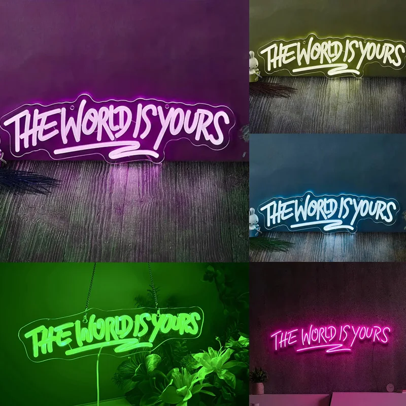 Неоновая вывеска The World Is Yours Светодиодная неоновая вывеска Настенный декор для мальчика и девочки Спальня Игровая комната Персонализированные настенные неоновые огни
Неоновая вывеска The World Is Yours Светодиодная неоновая вывеска Настенный декор для мальчика и девочки Спальня Игровая комната Персонализированные настенные неоновые огни