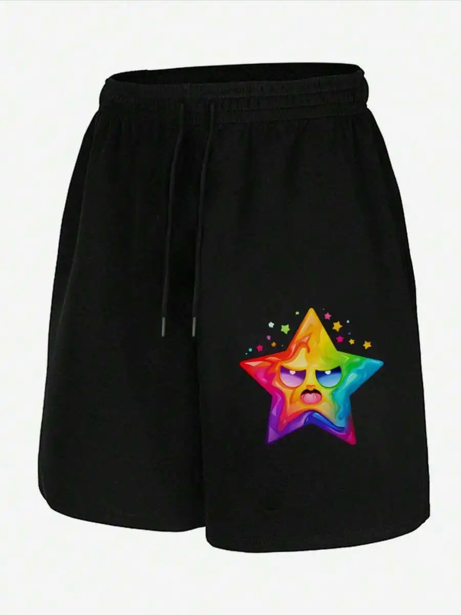 Mens Casual Drawstring Shorts With Rainbow Star Print Elastic Waist Comfortable Fit Summer Outdoor Fitness
Mens Casual Drawstring Shorts With Rainbow Star Print Elastic Waist Comfortable Fit Summer Outdoor Fitness