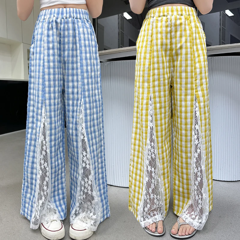 Korean Kids Girl Harajuku Summer Straight Plaid Pants with Lace Slit Children High Fashion Streetwear Trousers 5 7 9 11 13 14 Y
Korean Kids Girl Harajuku Summer Straight Plaid Pants with Lace Slit Children High Fashion Streetwear Trousers 5 7 9 11 13 14 Y