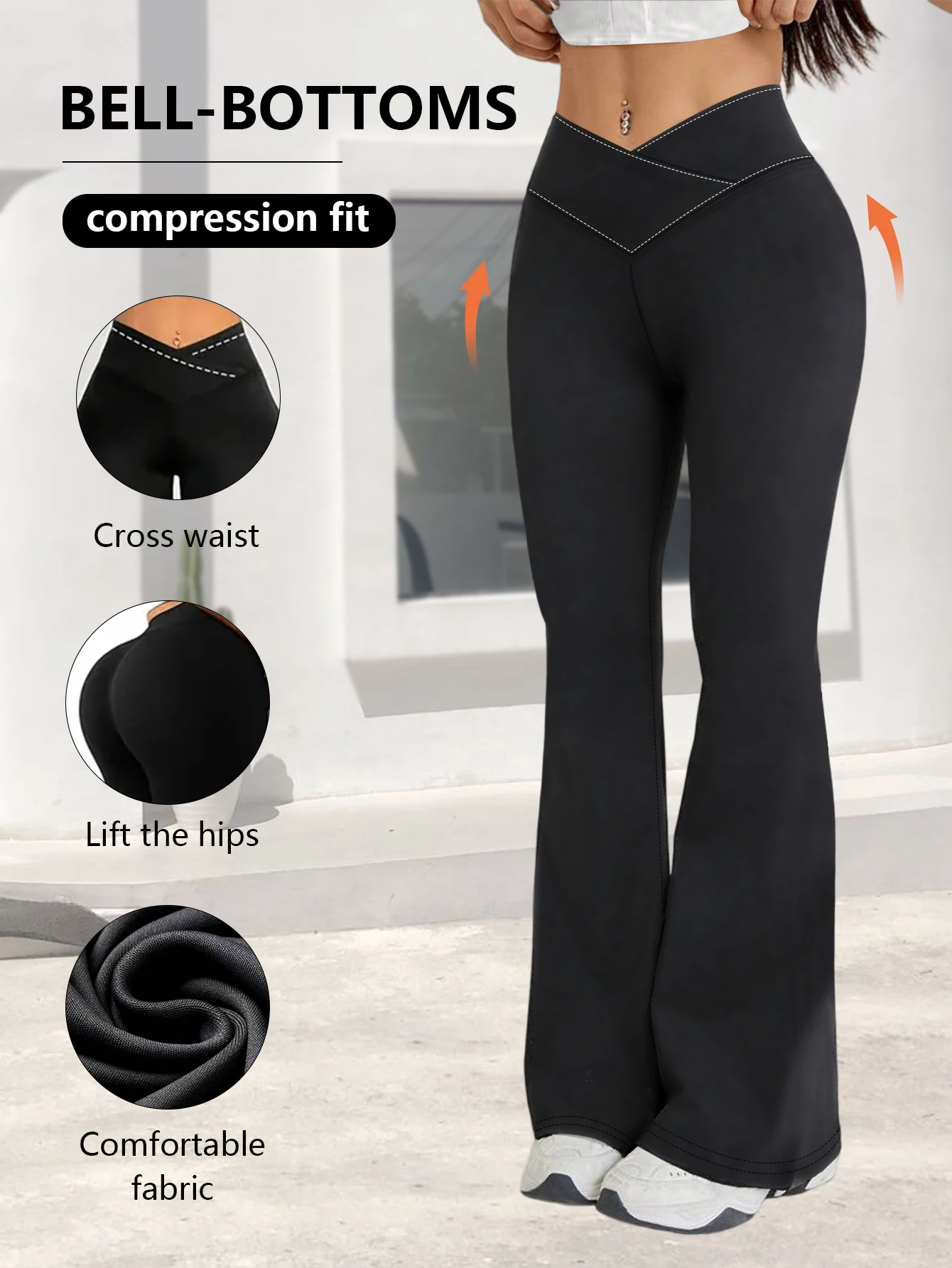 Slim Hip Lifting High Waist Flare Pants Women Cross Step Waist Breathable Polyester Casual Leggings For Work Travel Fitness Runn
Slim Hip Lifting High Waist Flare Pants Women Cross Step Waist Breathable Polyester Casual Leggings For Work Travel Fitness Runn