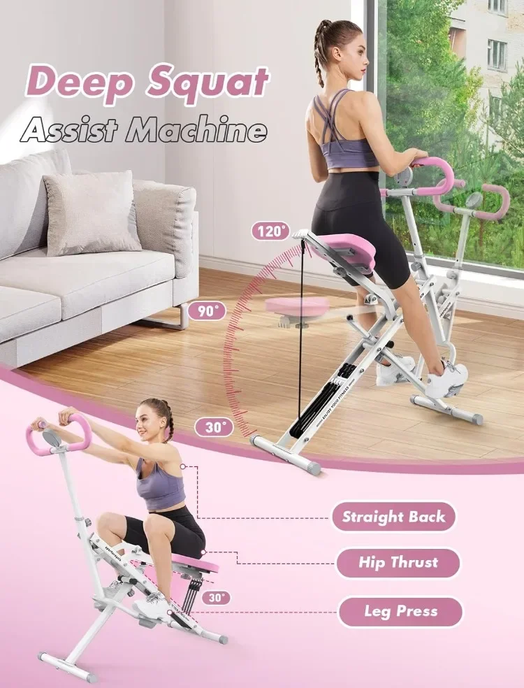 Good Pink Squat Machine for Home,Rodeo Core Exercise Machine,330lbs Foldable,Adjustable 4 Resistance Bands,Ride & Rowing Machine
Good Pink Squat Machine for Home,Rodeo Core Exercise Machine,330lbs Foldable,Adjustable 4 Resistance Bands,Ride & Rowing Machine