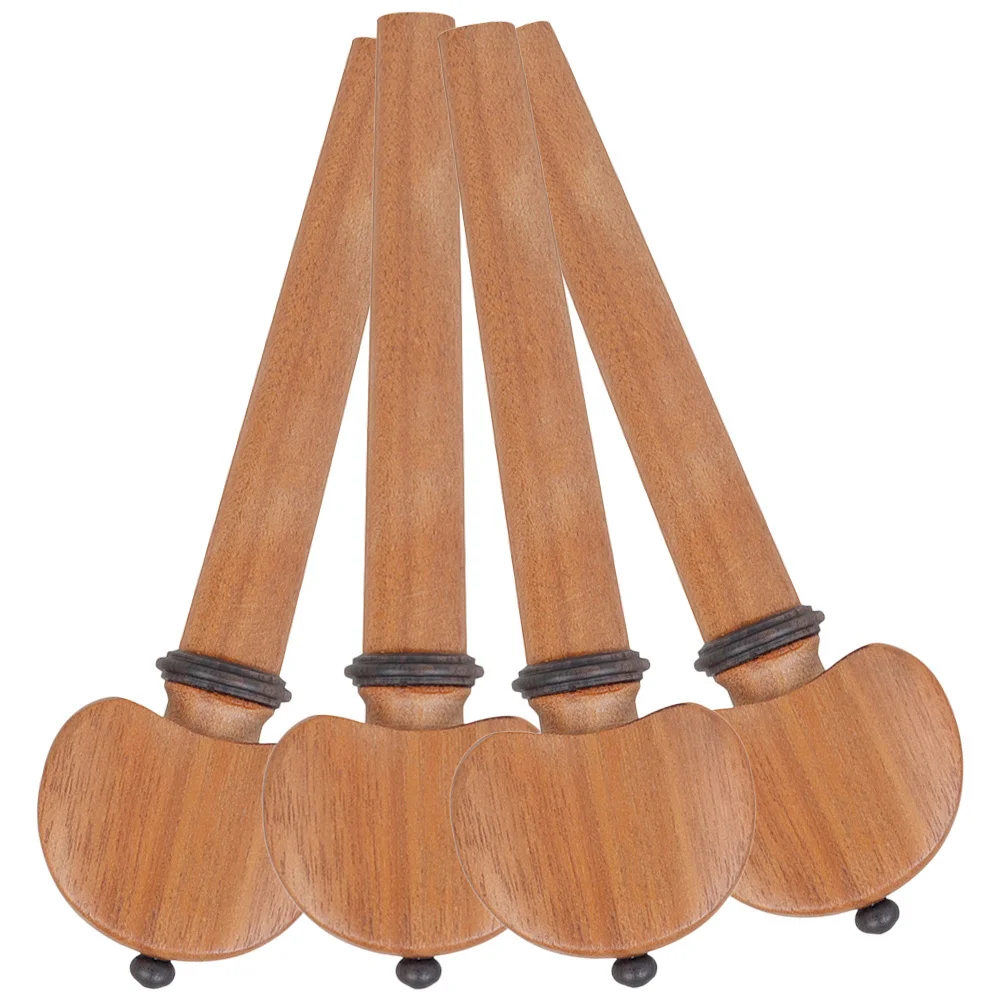 4Pcs Wooden Cello Tuning Pegs Replacement Cello Accessories Smooth Operating Tuner Keys for String Instrument Maintenance Use