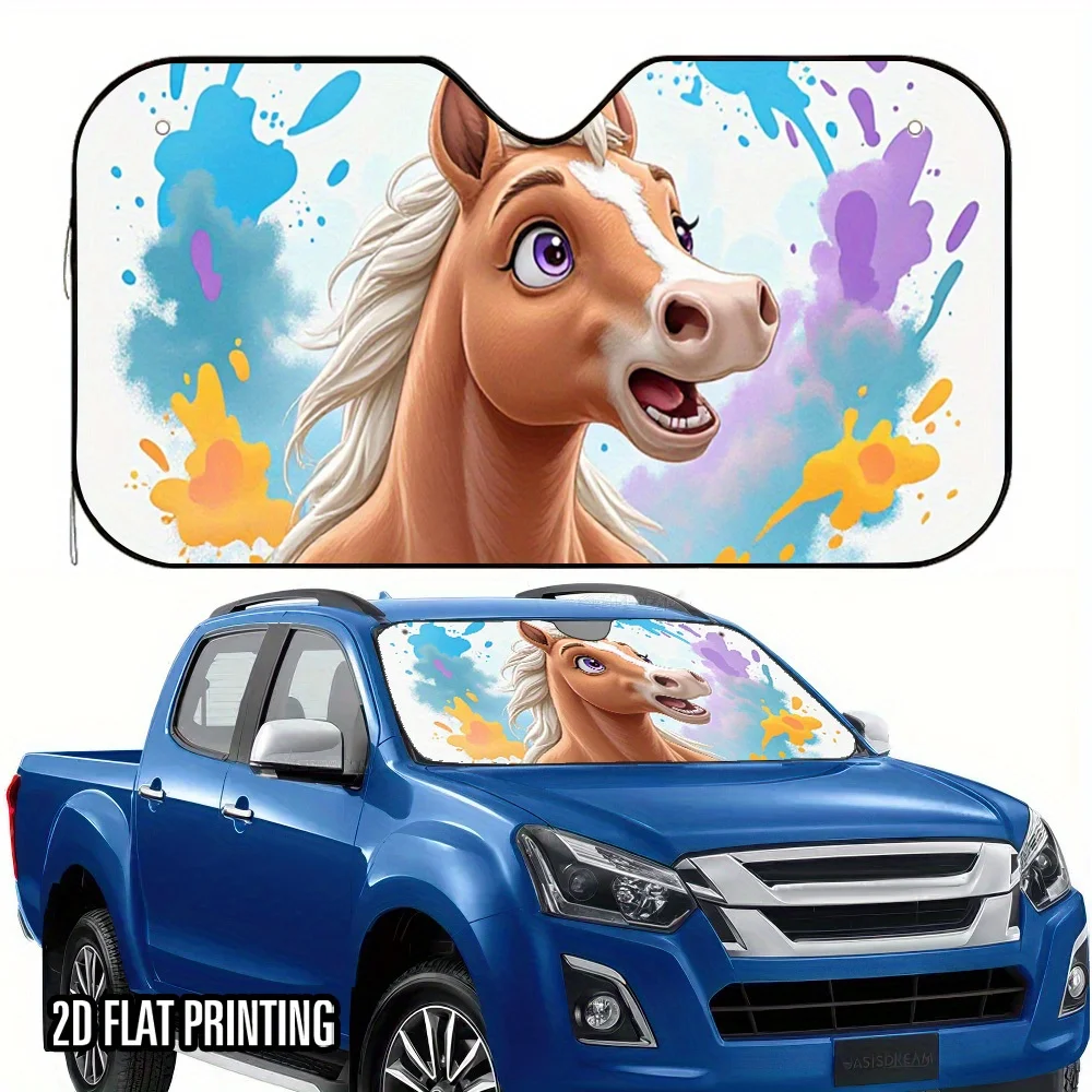 1pc 2D Flat Surprised Horse Face Print Sunshade – Stylish & Foldable, Keeps Your Vehicle Cool, Easy Install With 4 Suction Cups
1pc 2D Flat Surprised Horse Face Print Sunshade – Stylish & Foldable, Keeps Your Vehicle Cool, Easy Install With 4 Suction Cups