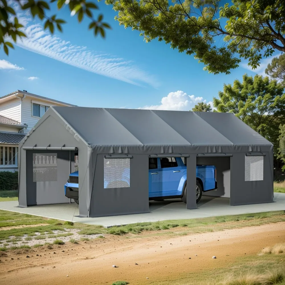 Carport 25x13ft Heavy Duty Canopy Storage Shed,Extra Large Portable Outdoor Garage with 4 Roll-up Doors & 4 Windows and All-Seas
Carport 25x13ft Heavy Duty Canopy Storage Shed,Extra Large Portable Outdoor Garage with 4 Roll-up Doors & 4 Windows and All-Seas