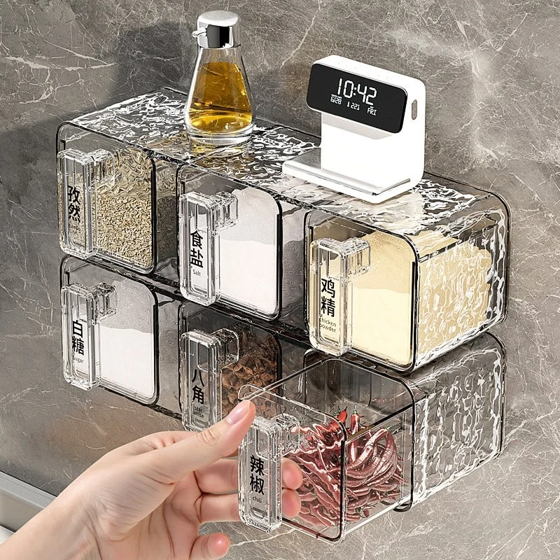 Multi-Grid Kitchen Storage Box Wall-Mounted Damp Proof Salt Seasoning Sauce Holder Home Use Cooking Utensil Organizer
Multi-Grid Kitchen Storage Box Wall-Mounted Damp Proof Salt Seasoning Sauce Holder Home Use Cooking Utensil Organizer