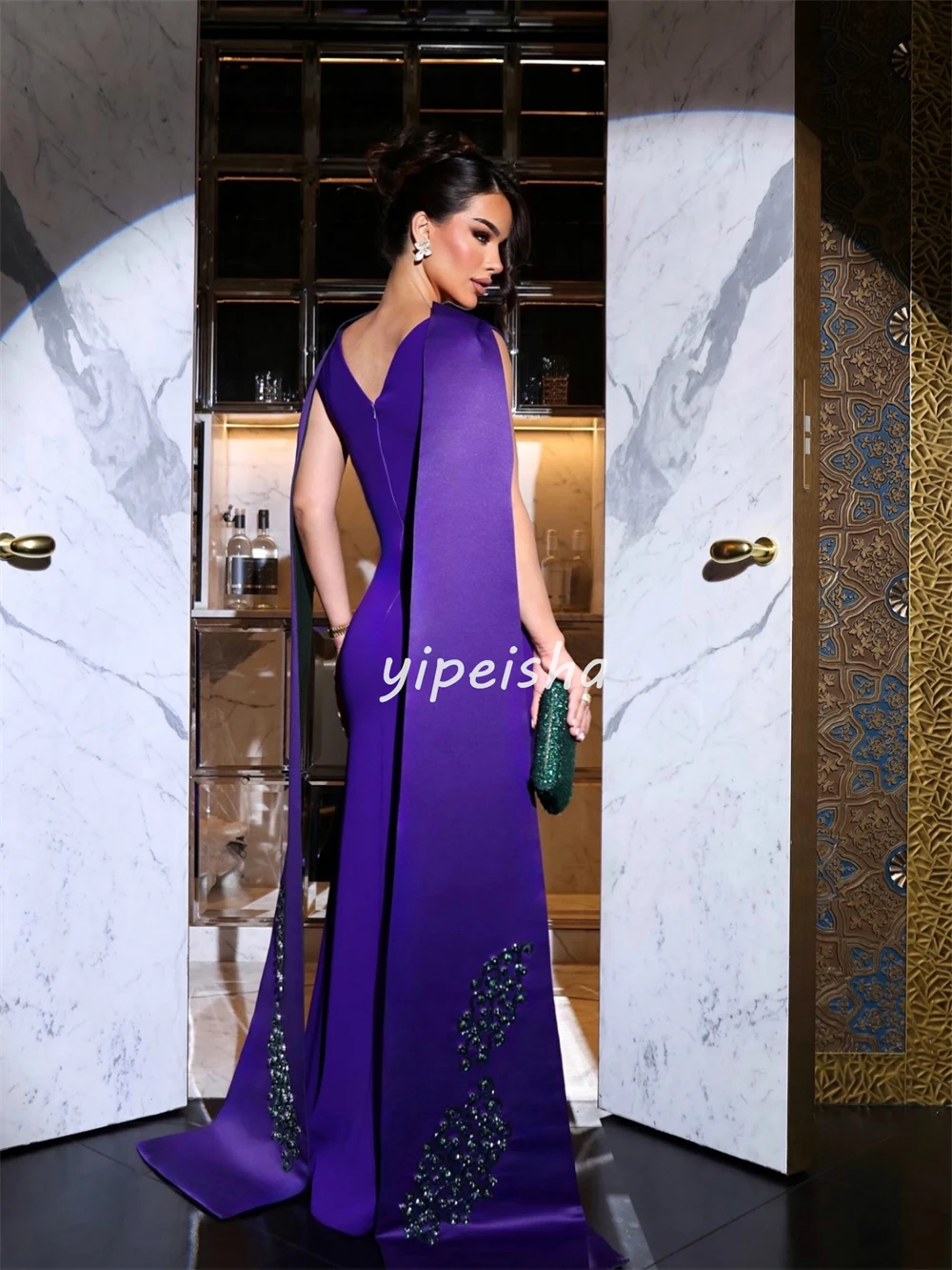 Customized Elegant Women Charmeuse Rhinestone Ruched Straight Evening Dresses Formal O-Neck Sleeveless Floor Lenght Prom Dresses
Customized Elegant Women Charmeuse Rhinestone Ruched Straight Evening Dresses Formal O-Neck Sleeveless Floor Lenght Prom Dresses