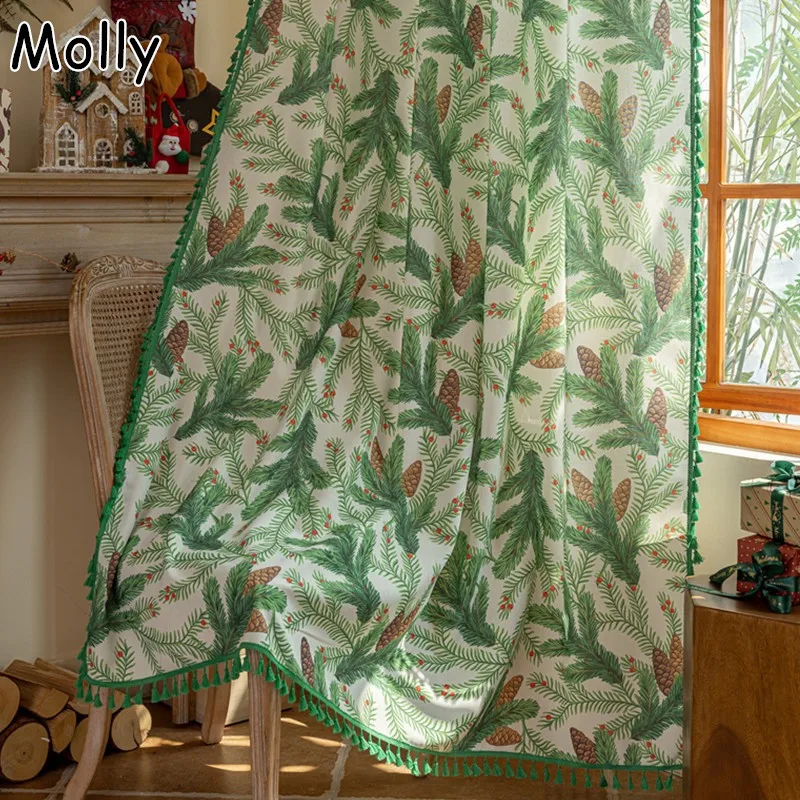 1PC Ins Print Rod Curtains for Living Room Green Pine Cones Pine Needles Pattern Window Drapes for Bedroom Dining Room Patio
1PC Ins Print Rod Curtains for Living Room Green Pine Cones Pine Needles Pattern Window Drapes for Bedroom Dining Room Patio