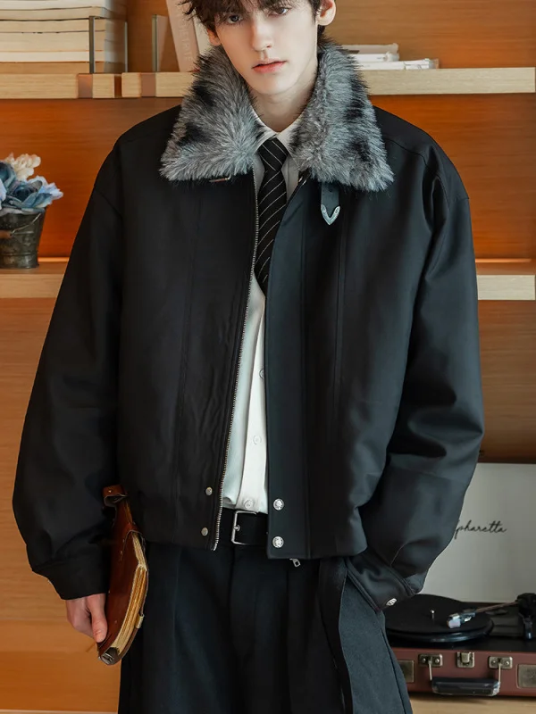 Men's And Women's Winter Thiened Cotton Jaet Loose Fit Large Fur Collar Warm Coat Faionable Briti Sle Outerwear
Men's And Women's Winter Thiened Cotton Jaet Loose Fit Large Fur Collar Warm Coat Faionable Briti Sle Outerwear