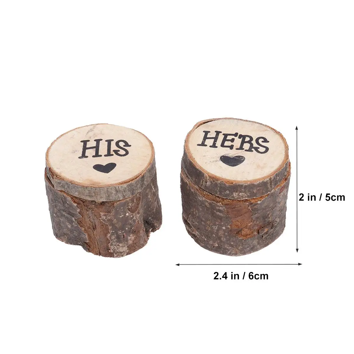 2 Pcs Rustic Wedding Ring Box Wood Hers His Chic Diameter 6cm Height 5cm Vintage Storage Container
2 Pcs Rustic Wedding Ring Box Wood Hers His Chic Diameter 6cm Height 5cm Vintage Storage Container
