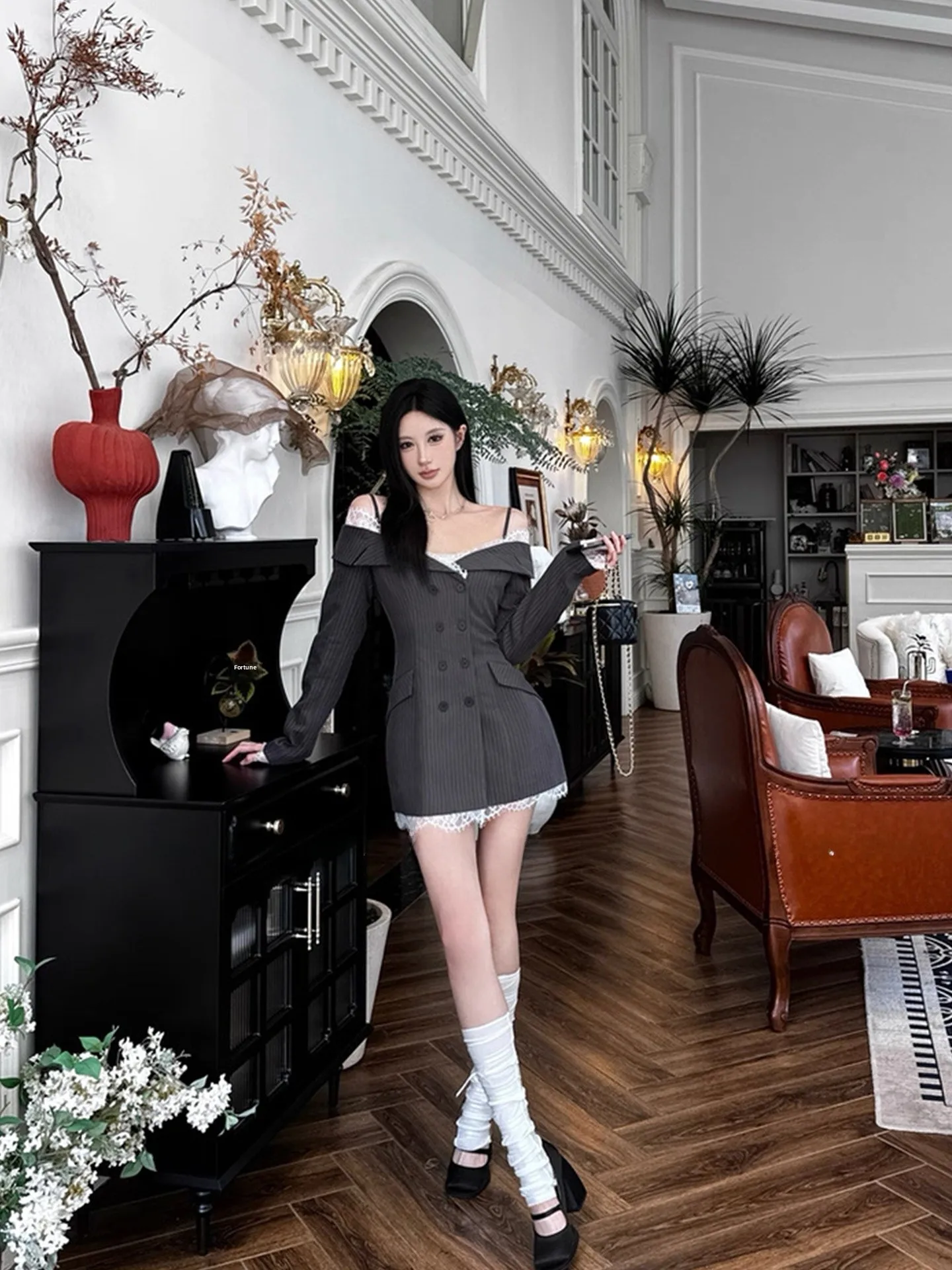 Strive Umei Short Skirt Lace Patchwork Striped Suit Dress Women Spring Pure Desire Design Large Size Korean Style Commute
Strive Umei Short Skirt Lace Patchwork Striped Suit Dress Women Spring Pure Desire Design Large Size Korean Style Commute