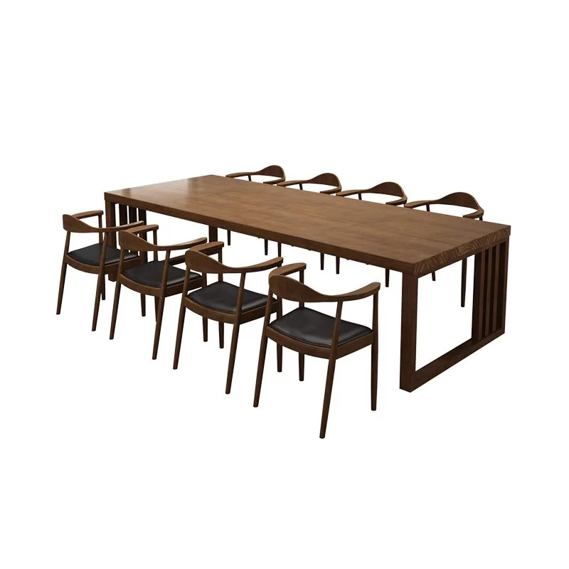 Nordic company conference table, solid wood office desk and chairs, combined living room home desk
Nordic company conference table, solid wood office desk and chairs, combined living room home desk