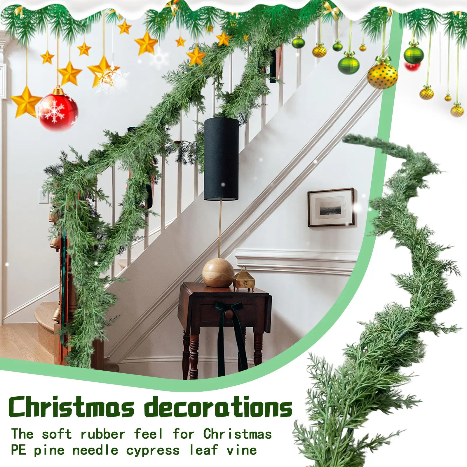 Christmas Vine New Artificial PE Pine Needle Cypress Leaf Soft Glue With Iron Wire Festive Holiday Home Decor Collectible Gift
Christmas Vine New Artificial PE Pine Needle Cypress Leaf Soft Glue With Iron Wire Festive Holiday Home Decor Collectible Gift