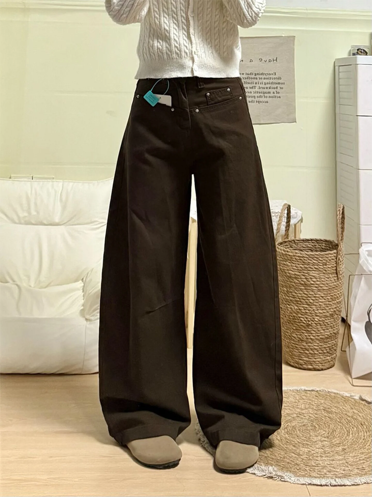 plus Size American Style Casual Wide Leg Jeans Women's Brown Loose Summer New Small Size Floor Length Pants High Waist Denim
plus Size American Style Casual Wide Leg Jeans Women's Brown Loose Summer New Small Size Floor Length Pants High Waist Denim