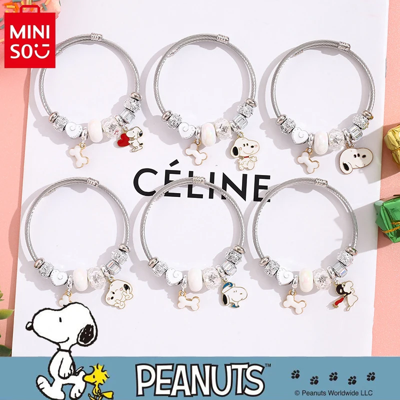 MINISO Snoopy Anime Stainless Steel Bracelet Children Cartoon Bracelet Crystal Pendant Women Fashion Accessories Birthday Gift
MINISO Snoopy Anime Stainless Steel Bracelet Children Cartoon Bracelet Crystal Pendant Women Fashion Accessories Birthday Gift
