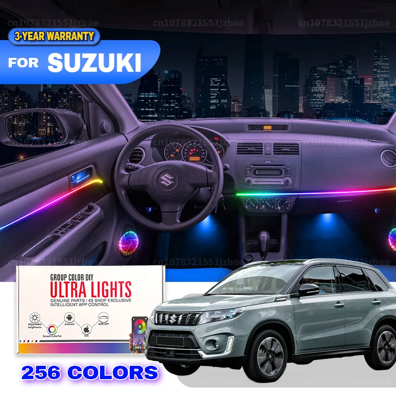For Suzuki Jimny Swift Vitara Alivio SX4 256 Colors RGB Symphony Car LED Interior Ambient Light Auto Accessories
For Suzuki Jimny Swift Vitara Alivio SX4 256 Colors RGB Symphony Car LED Interior Ambient Light Auto Accessories