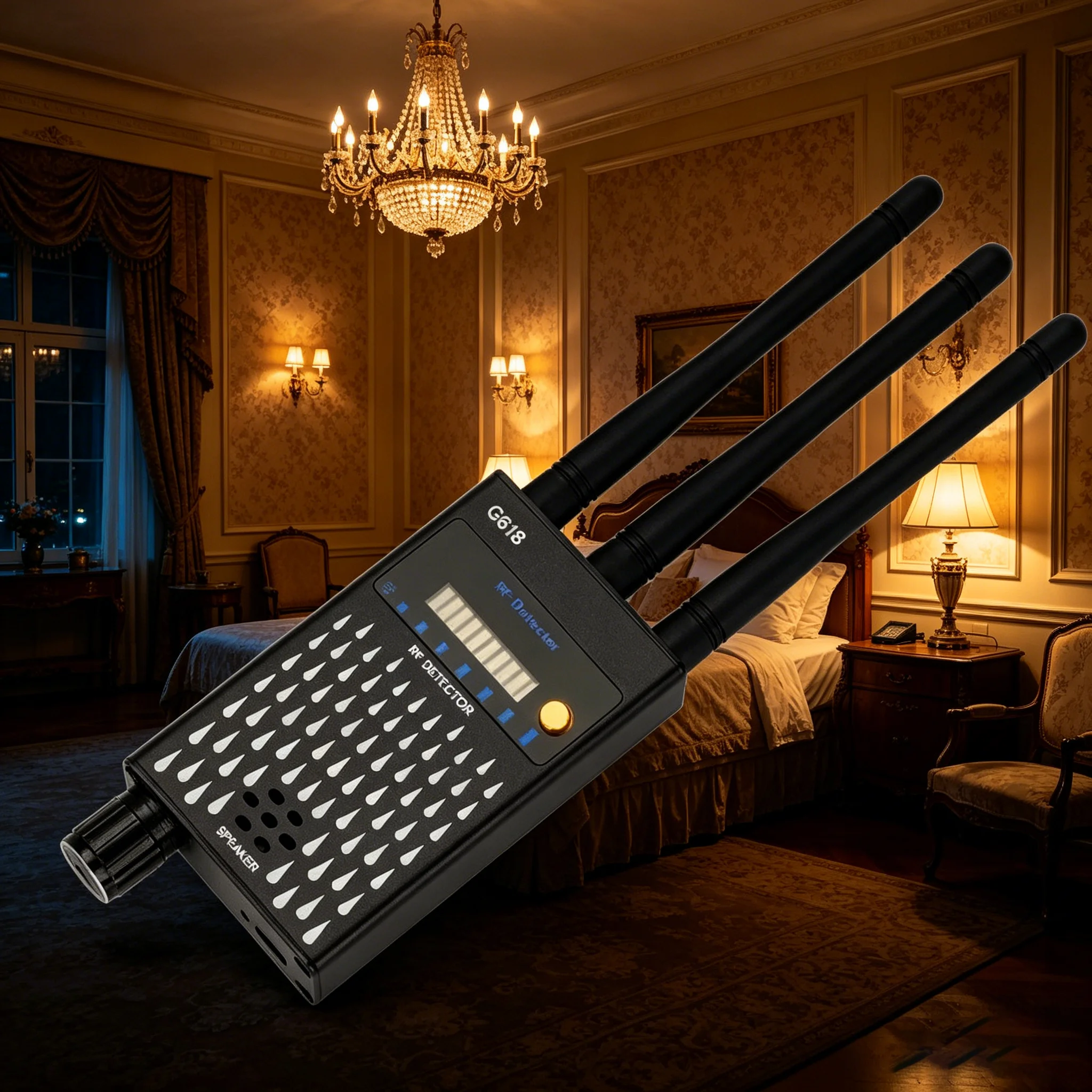 G618 Portable GPS Wireless Signal Detector, Anti-Listening Anti-Peeping Hidden WiFi Camera Detector
G618 Portable GPS Wireless Signal Detector, Anti-Listening Anti-Peeping Hidden WiFi Camera Detector