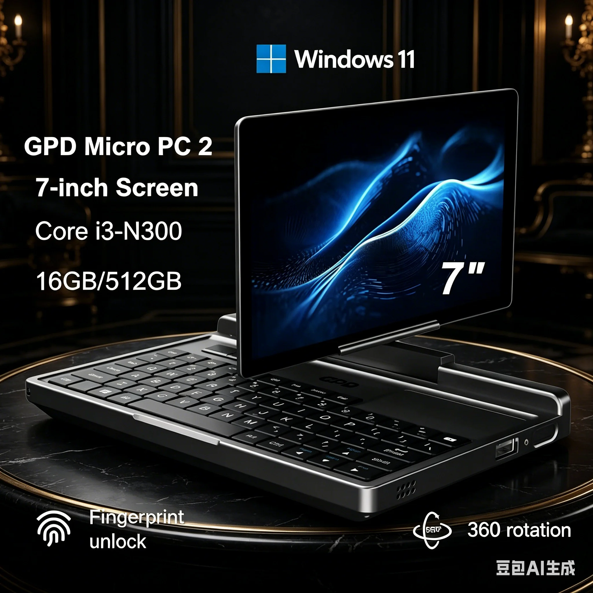 New Arrival GPD Micro PC 2 Handheld Laptop, 7 Inch Touch Screen 16GB/512GB , N300 CPU, Win11 Palm-sized Mini PC
New Arrival GPD Micro PC 2 Handheld Laptop, 7 Inch Touch Screen 16GB/512GB , N300 CPU, Win11 Palm-sized Mini PC