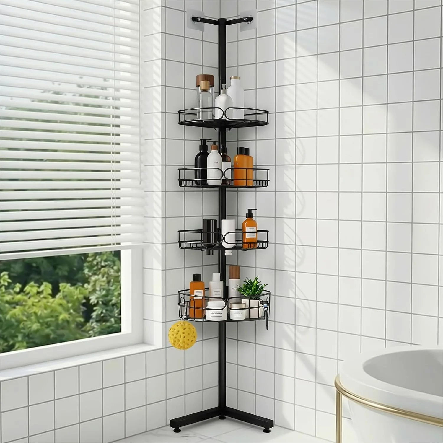 Standing Shower Caddy Corner, 4-Tier Adjustable Height Bathroom Organizer, Sturdy Floor Standing Shelf No Drilling, Non-Slip
Standing Shower Caddy Corner, 4-Tier Adjustable Height Bathroom Organizer, Sturdy Floor Standing Shelf No Drilling, Non-Slip