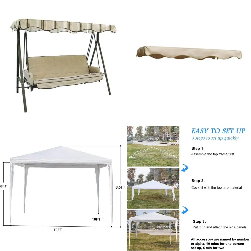 Three Person Swing Replacement Canopy Top Cover for Traditional Garden Swings - Durable Outdoor Swing Cover
Three Person Swing Replacement Canopy Top Cover for Traditional Garden Swings - Durable Outdoor Swing Cover