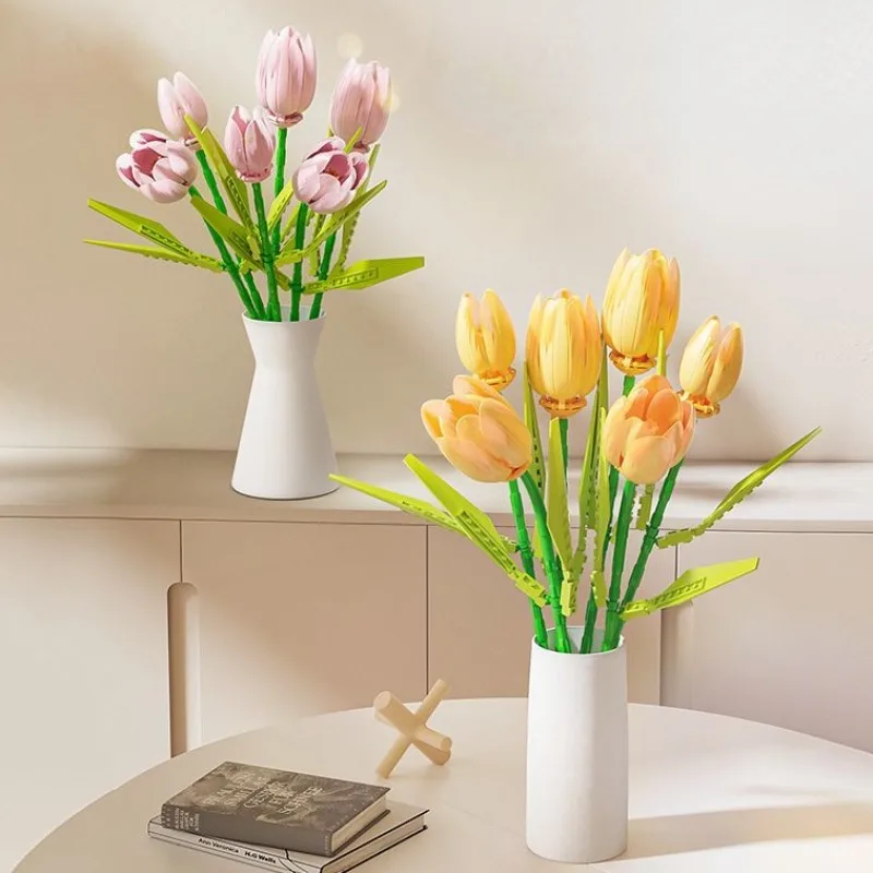 Tulip Building Block Bouquet Perpetual Flower 3D Model Home Decoration Plant Potted Flower Assembly Bricks Child Festive Gifts
Tulip Building Block Bouquet Perpetual Flower 3D Model Home Decoration Plant Potted Flower Assembly Bricks Child Festive Gifts