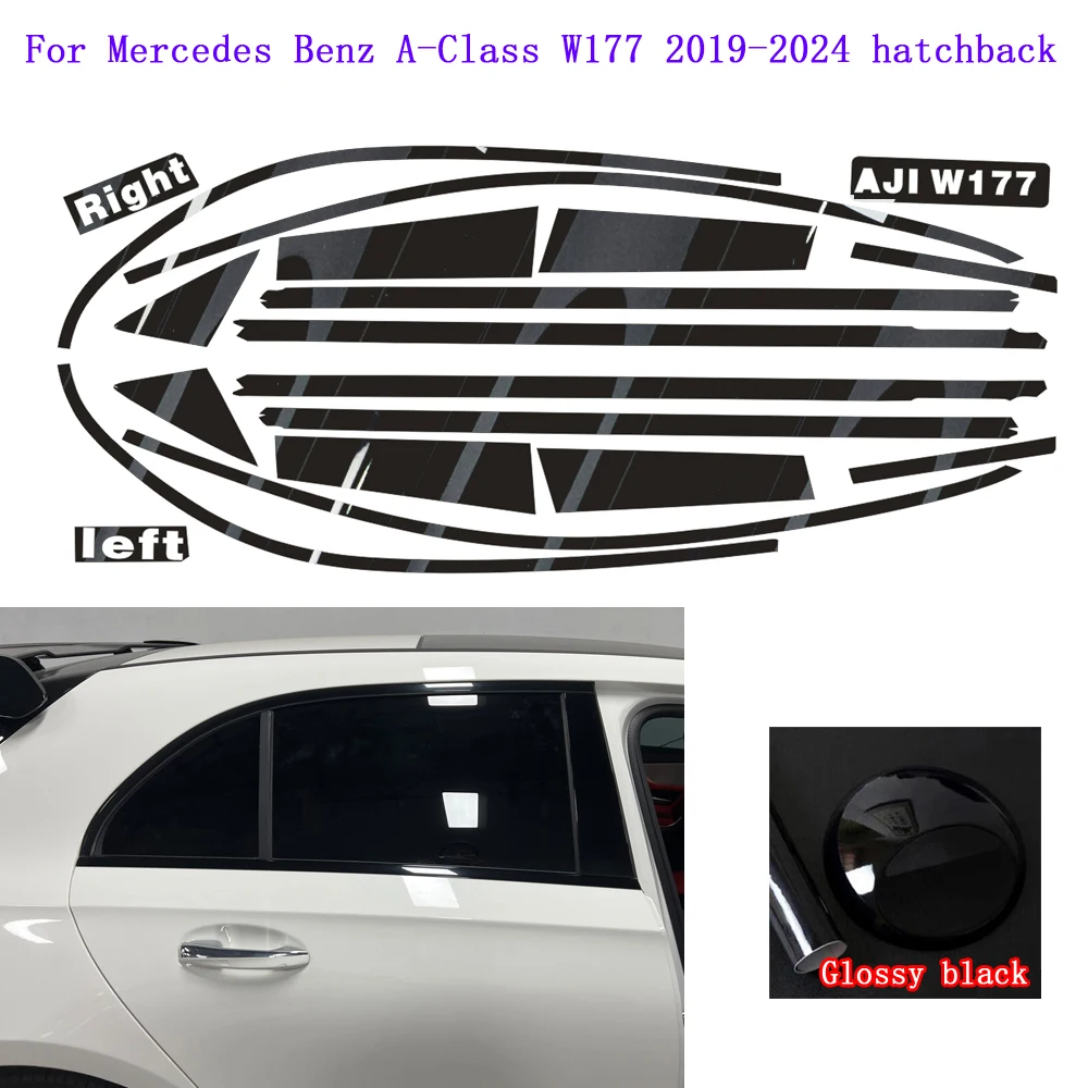 apply to Mercedes Benz A-Class W177 2019-2024 hatchback Window Chrome Delete Blackout ABC Pillars Glossy Black Stickers
apply to Mercedes Benz A-Class W177 2019-2024 hatchback Window Chrome Delete Blackout ABC Pillars Glossy Black Stickers