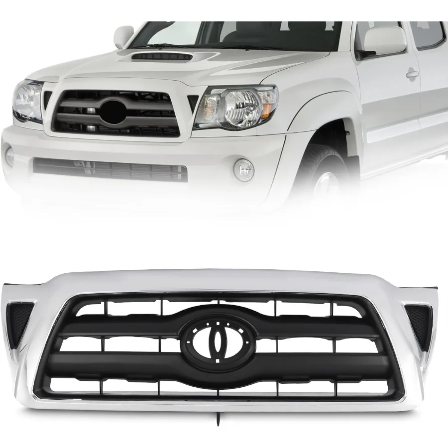 Верхняя решетка переднего бампера, совместимая с Toyota Tacoma 20052011, заменяет 5310004360 TO1200268, хромированная отделка для улучшения
Верхняя решетка переднего бампера, совместимая с Toyota Tacoma 20052011, заменяет 5310004360 TO1200268, хромированная отделка для улучшения