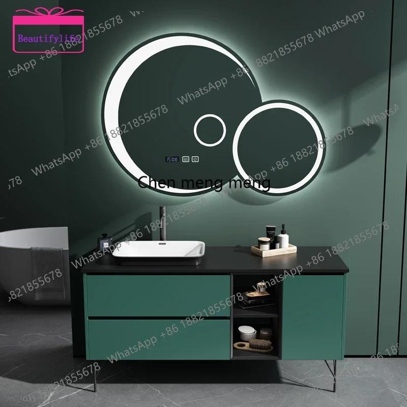 YL Solid Wood Bathroom Cabinet Smart LED Touch Screen Mirror Combination Washbasin Modern Hand Wash Pool Simple Bathroom Toil
YL Solid Wood Bathroom Cabinet Smart LED Touch Screen Mirror Combination Washbasin Modern Hand Wash Pool Simple Bathroom Toil