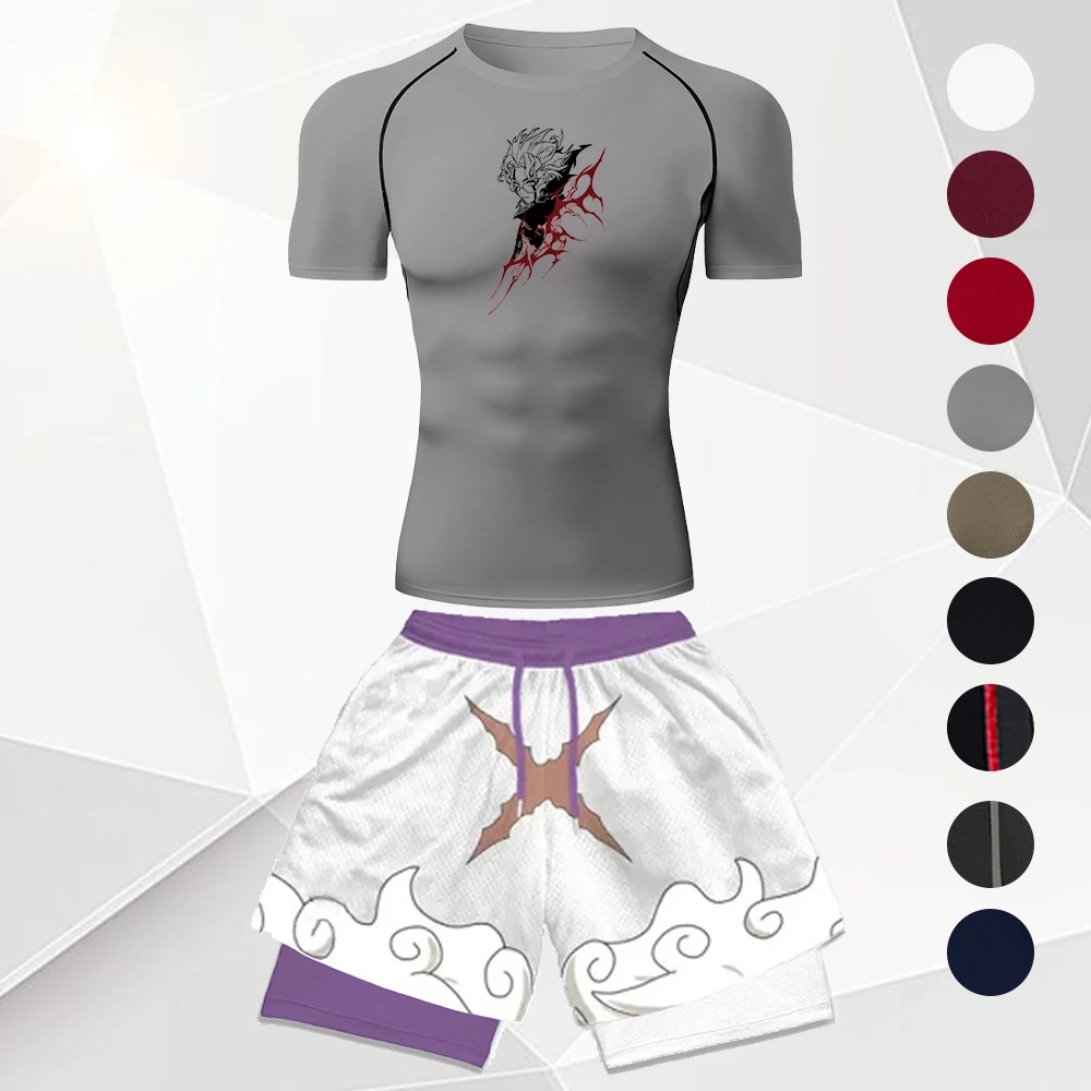 Men Compression Fitness T-Shirt Cloud Pattern 3D Shorts Set Athletic Training Workout Sport Outfit 2 Piece Anime Character Print
Men Compression Fitness T-Shirt Cloud Pattern 3D Shorts Set Athletic Training Workout Sport Outfit 2 Piece Anime Character Print