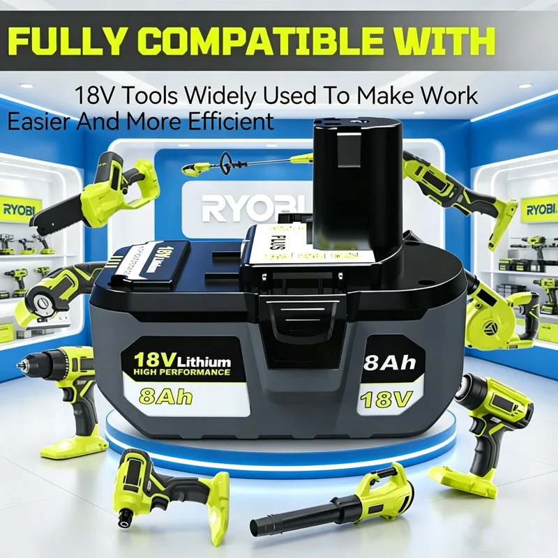 RYOBI 18V 8.0Ah One+ High Capacity Li-ion Battery For Original P108 P104 P107 RB18L50 RB18L20 Rechargeable Power Tool Battery
RYOBI 18V 8.0Ah One+ High Capacity Li-ion Battery For Original P108 P104 P107 RB18L50 RB18L20 Rechargeable Power Tool Battery