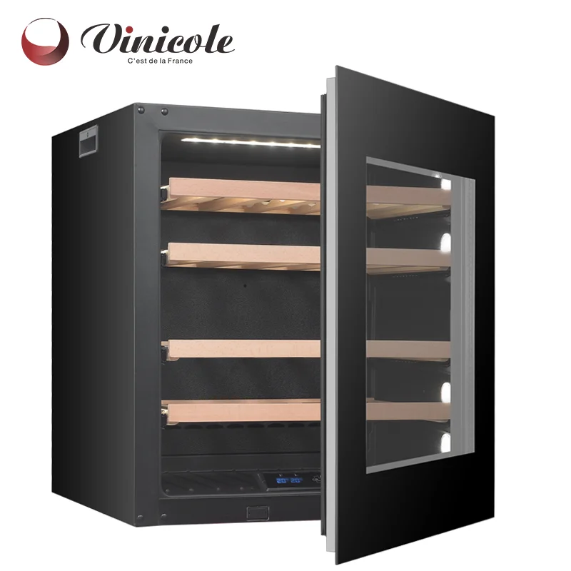 Electronic Temperature Fan Cooling Black Glass Door Compressor Refrigerator Vinocave Wine Cooler 30 Bottles Dispenser Vino
Electronic Temperature Fan Cooling Black Glass Door Compressor Refrigerator Vinocave Wine Cooler 30 Bottles Dispenser Vino
