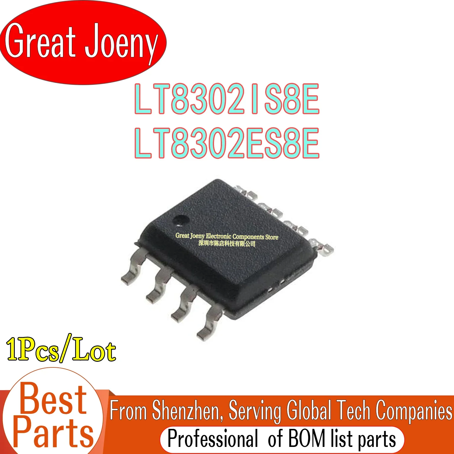 100% New Original 8302 LT8302IS8E LT8302ES8E IC Chipset SOP-8 Bulk Best Price
100% New Original 8302 LT8302IS8E LT8302ES8E IC Chipset SOP-8 Bulk Best Price