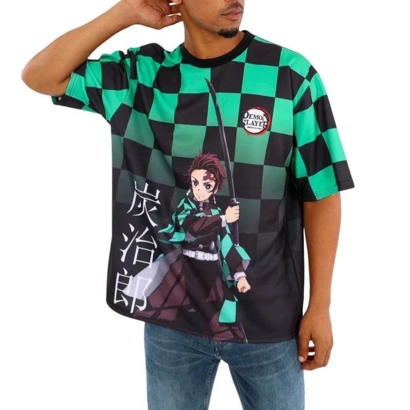BANDAI Anime Demon Slayer T Shirt Tanjiro Kamado Checkered Pattern Print Short Sleeve for Fans Must Have Trendy Anime Tops11
BANDAI Anime Demon Slayer T Shirt Tanjiro Kamado Checkered Pattern Print Short Sleeve for Fans Must Have Trendy Anime Tops11