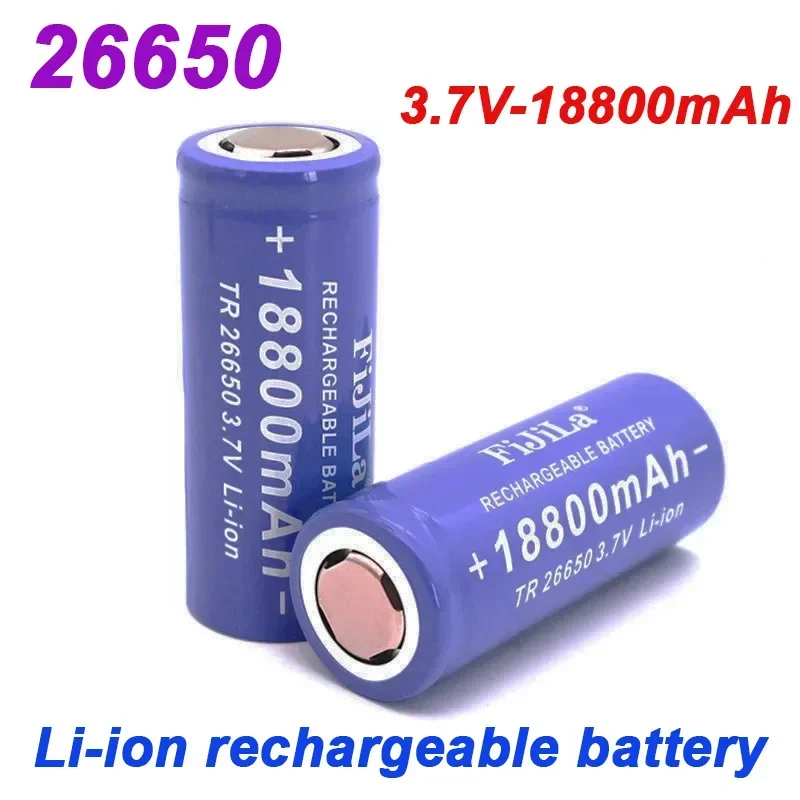 2024 New 3.7V 26650 Battery 18800mAh Li-ion Rechargeable Bettery for LED Flashlight Torch Li-ion Bettery Accumulator Bettery
2024 New 3.7V 26650 Battery 18800mAh Li-ion Rechargeable Bettery for LED Flashlight Torch Li-ion Bettery Accumulator Bettery