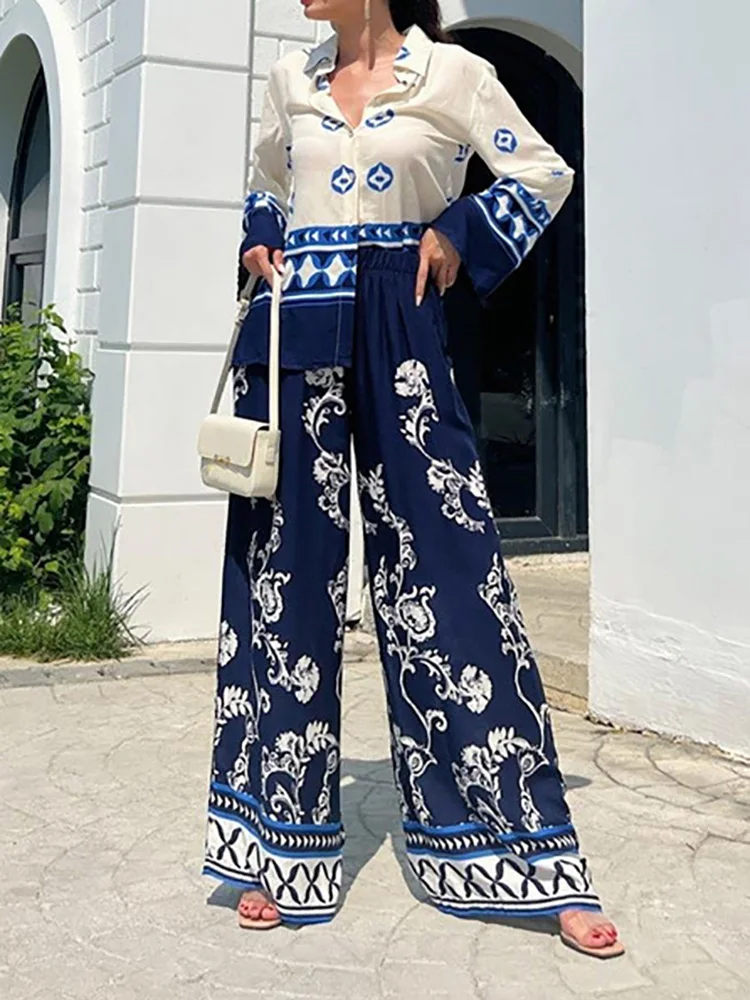 New Straight Pants Fashion Printed Outfit, Women Spring Summer Long Sleeve Cardigan Top 2PCS Sets, Patchwork Simple Ladies Suits
New Straight Pants Fashion Printed Outfit, Women Spring Summer Long Sleeve Cardigan Top 2PCS Sets, Patchwork Simple Ladies Suits
