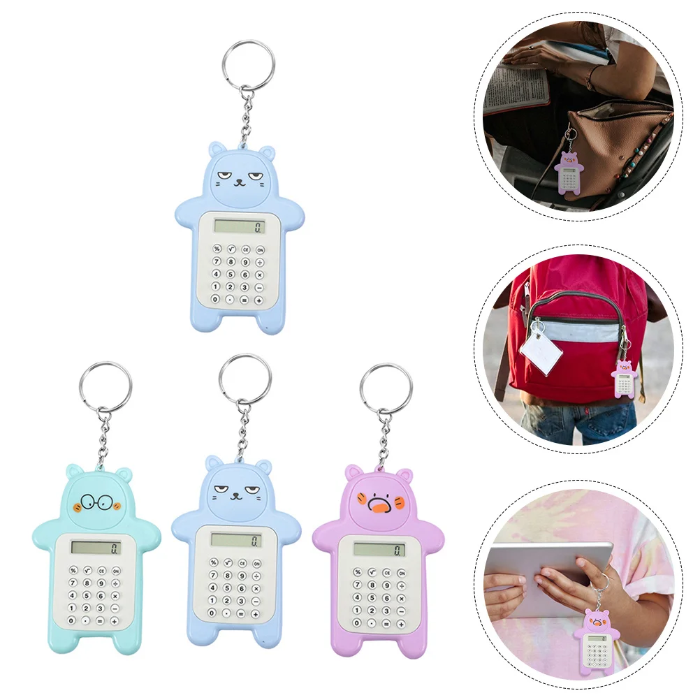 4Pcs Cartoon Bear Calculator Mini Portable Keychain Small LCD Calculator for Students Office Use
4Pcs Cartoon Bear Calculator Mini Portable Keychain Small LCD Calculator for Students Office Use