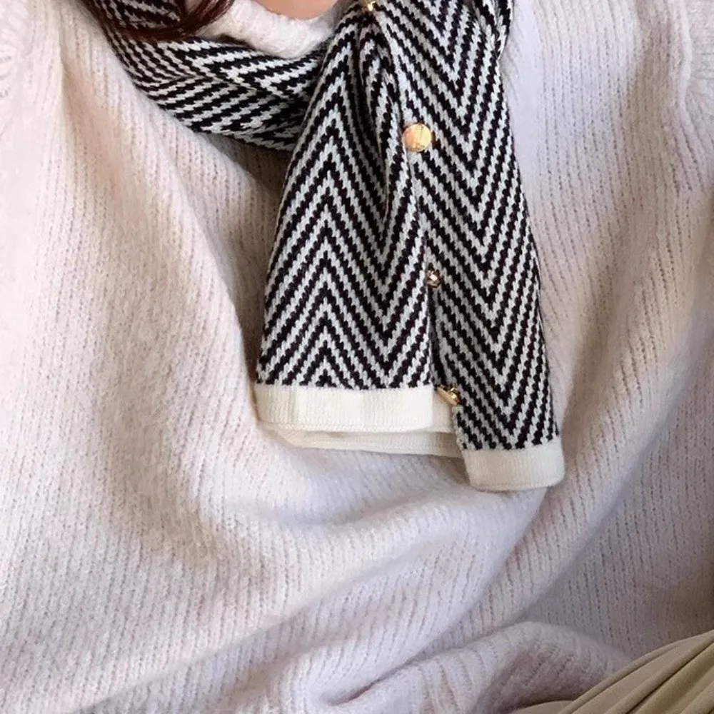 Элегантный полосатый кашемировый шарф с пуговицами, плюшевые зимние кашемировые шарфы, теплая длинная шаль двойного назначения для студентов 
Элегантный полосатый кашемировый шарф с пуговицами, плюшевые зимние кашемировые шарфы, теплая длинная шаль двойного назначения для студентов