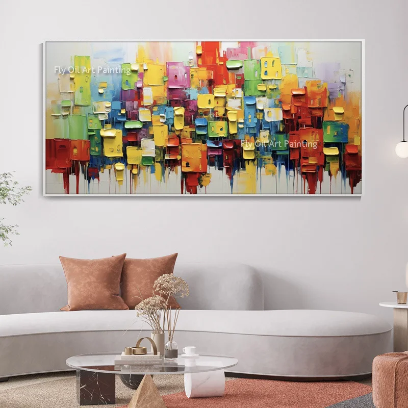 Handmade New Design Abstract Colorful Block Knife Thick Oil Painting Orange Yellow Color Block Canvas Wall Art Modern Home Decor
Handmade New Design Abstract Colorful Block Knife Thick Oil Painting Orange Yellow Color Block Canvas Wall Art Modern Home Decor
