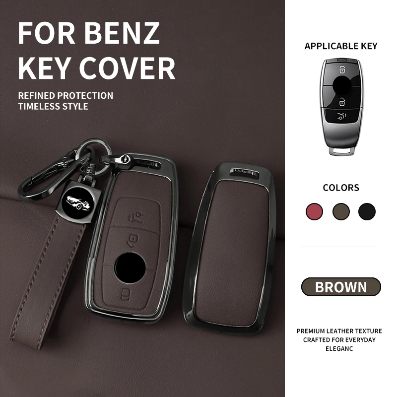 Wear Resistant Zinc Alloy Leather Smart Key Sleeve Compatible,For Mercedes Benz C E S GLC Class A200 C260 E200 E400 E63 W213
Wear Resistant Zinc Alloy Leather Smart Key Sleeve Compatible,For Mercedes Benz C E S GLC Class A200 C260 E200 E400 E63 W213