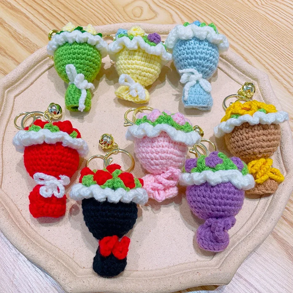 Cute Crochet Flowers Handmade Knitted Crochet Bouquet Keychain Ring Bag Hanging Pendant Ornament Lover Valentine's Day girl Gift
Cute Crochet Flowers Handmade Knitted Crochet Bouquet Keychain Ring Bag Hanging Pendant Ornament Lover Valentine's Day girl Gift