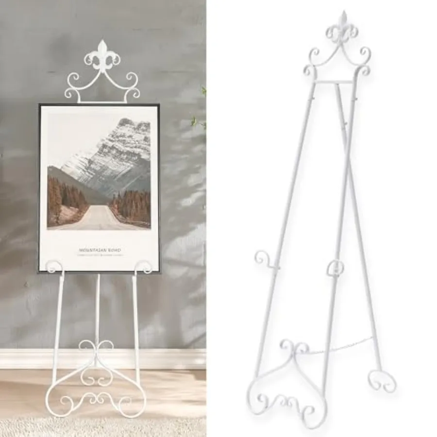 60" H White Easel Stand for Sign, Large Adjustable Metal Display Standing for Displaying Pictures Wedding Poster Holder Showcas
60" H White Easel Stand for Sign, Large Adjustable Metal Display Standing for Displaying Pictures Wedding Poster Holder Showcas