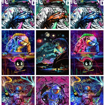 Abstract 5D Diamond Painting Art Spaceman Astronaut Painting Diamond Painting Mosaic Full Drill Home Decoration
