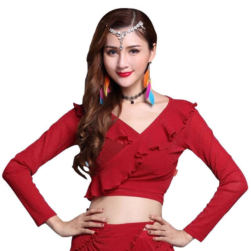 Class Wear Women Belly Dance Clothing Accessories Stretchy Mesh Shinny Dots Long and Half Sleeves V-neck Top Lace-ups
Class Wear Women Belly Dance Clothing Accessories Stretchy Mesh Shinny Dots Long and Half Sleeves V-neck Top Lace-ups